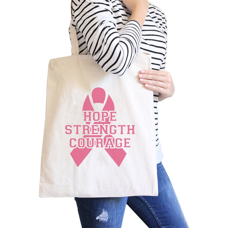 Hope Strength Courage Natural Canvas Bags