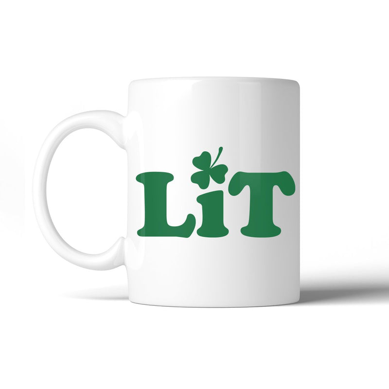 Lit Shamrock 11 Oz Ceramic Coffee Mug St Patrick's Day Irish Gift