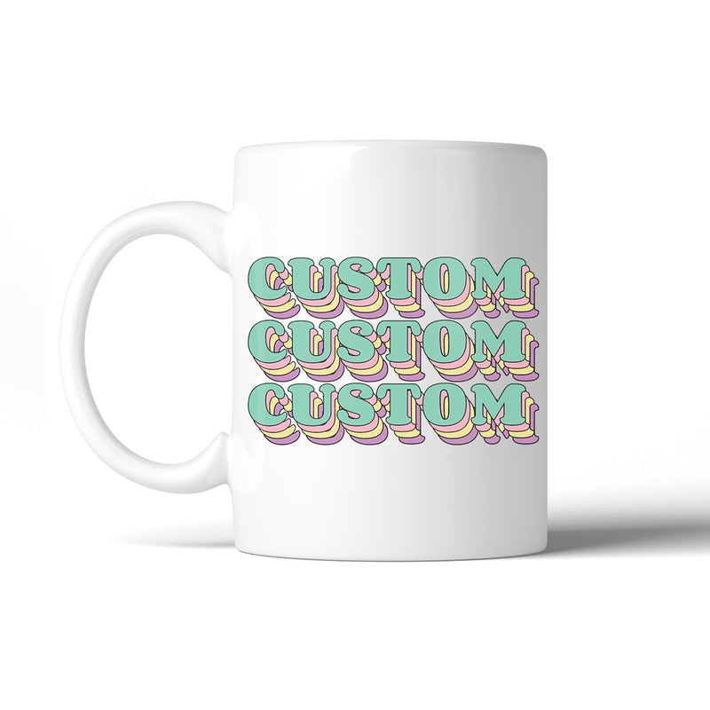 Sorority Theme Green Top Text Bright 11oz Personalized Ceramic Mug