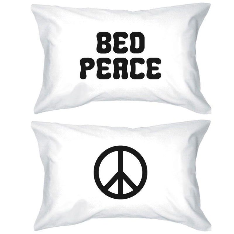 Bed Peace Funny Graphic Design Printed White Standard PillowCases