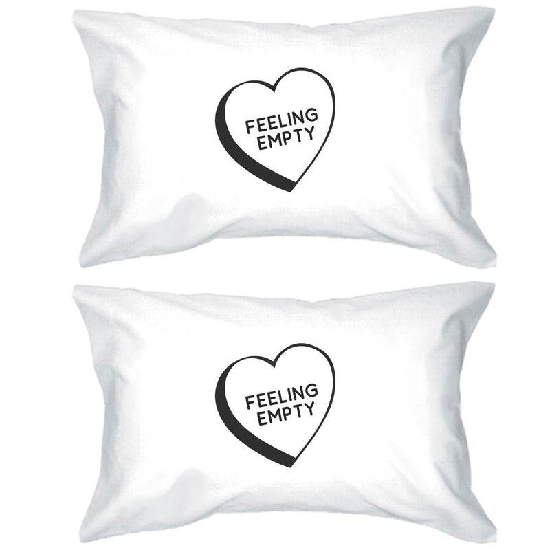 Feeling Empty Heart Cotton Decorative Pillow Case Simple Typography