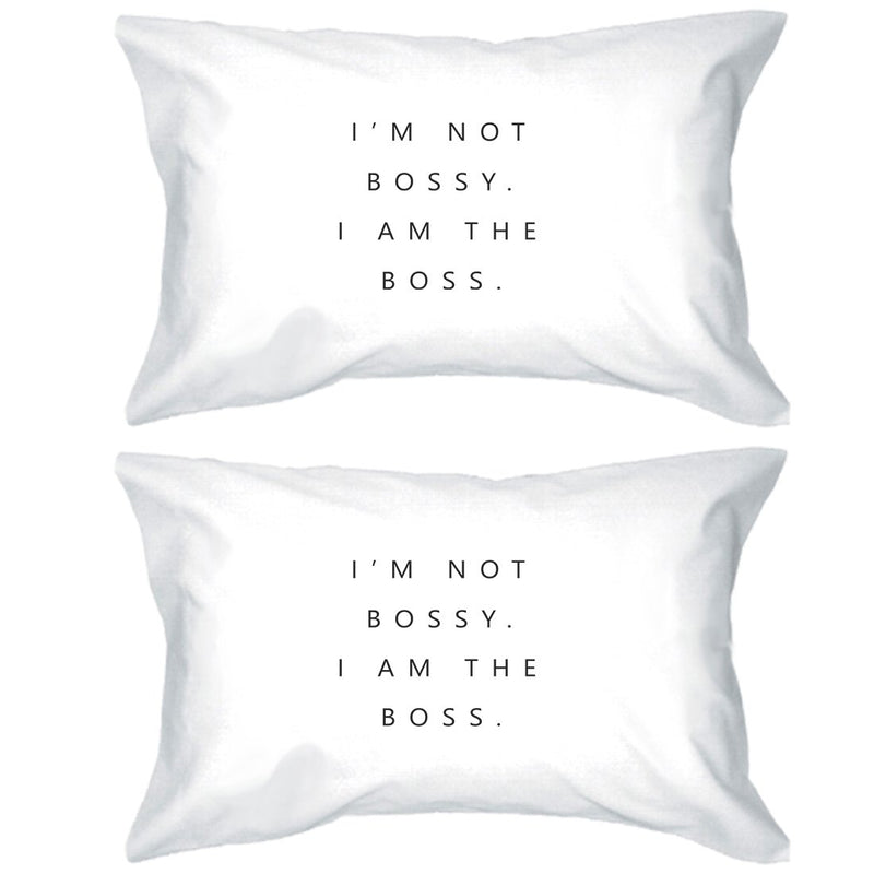 Bossy Boss Pillowcases Standard Size Pillow Covers Newlywed Gifts