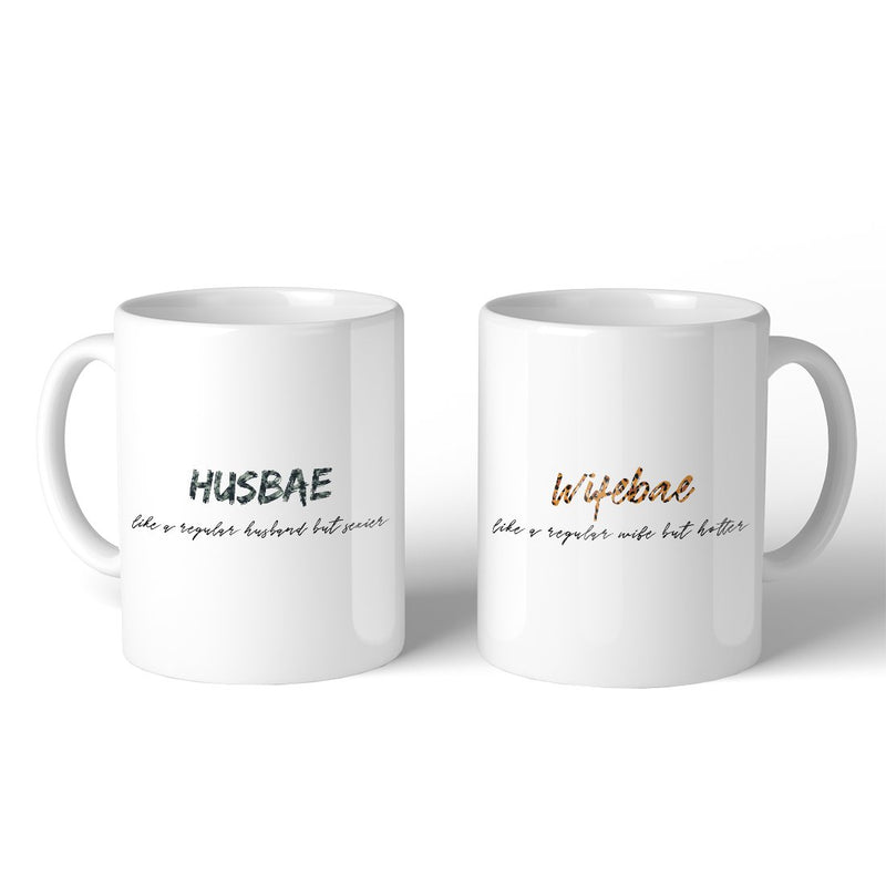 Husbae Wifebae Leopard Military 11oz Cute Matching Couple Gift Mugs