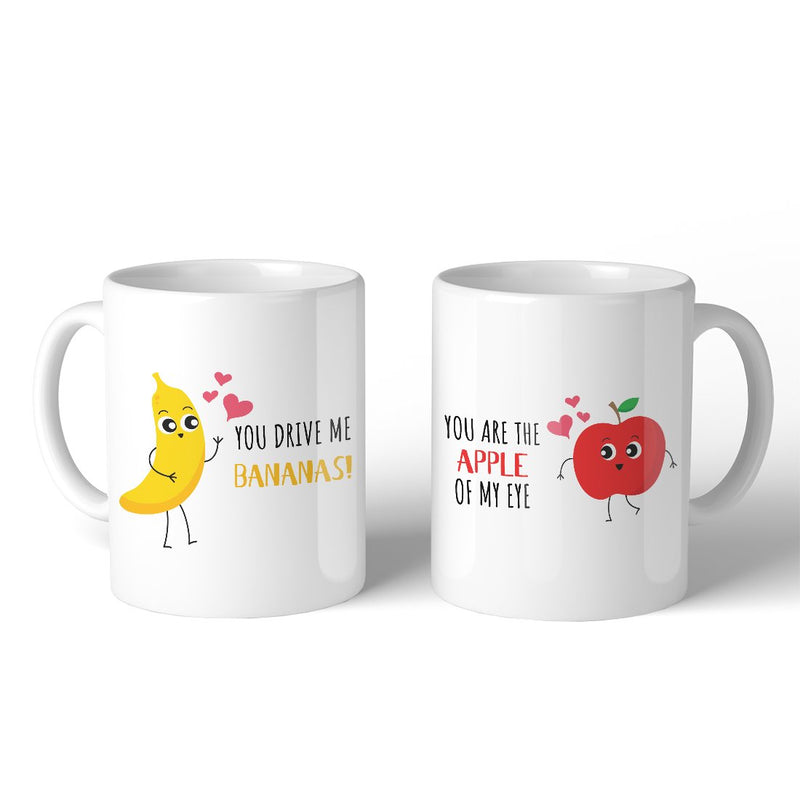 Drive Me Bananas Apple Eye Matching Couple Mugs For Wedding Gifts