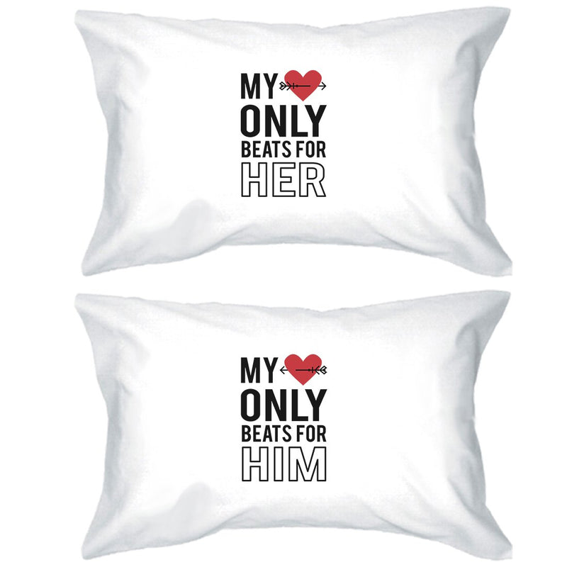My Heart Beats For Her Him Funny Pillow Cases Funny Newlywed Gift