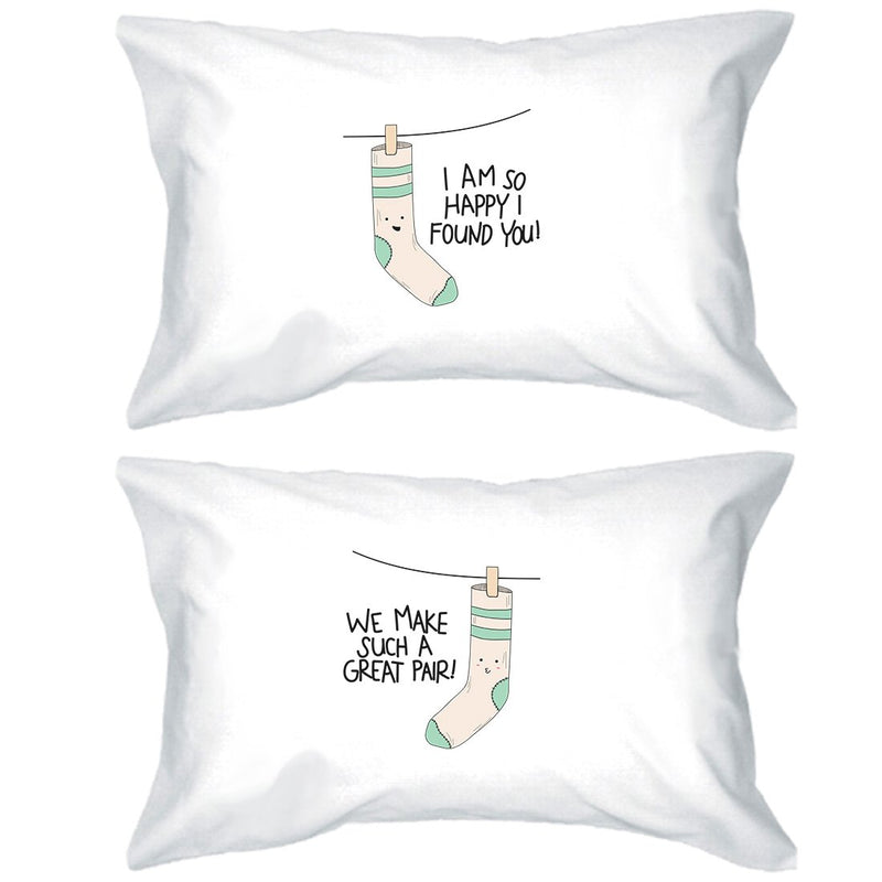 Socks Great Pair Cute Matching Pillow Covers Funny Couples Gifts