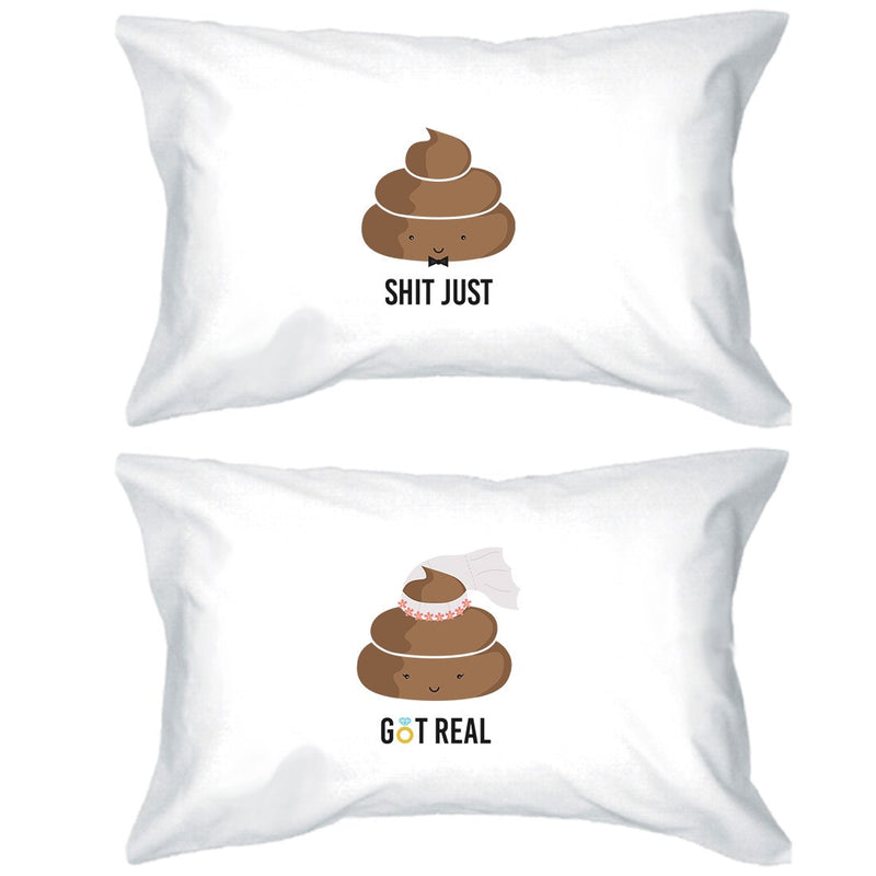 Poop Shit Got Real Funny Matching Pillow Covers Funny Wedding Gift