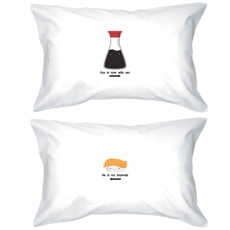 Sushi & Soy Sauce Matching Pillow Covers Funny Anniversary Gifts