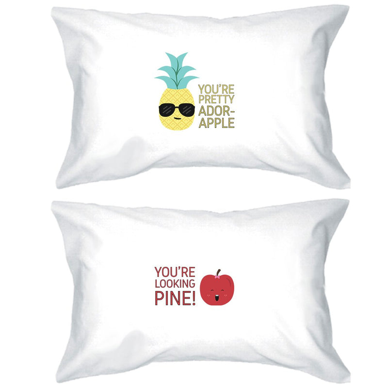 Pineapple Apple Matching Pillow Covers Cute Anniversary Gifts