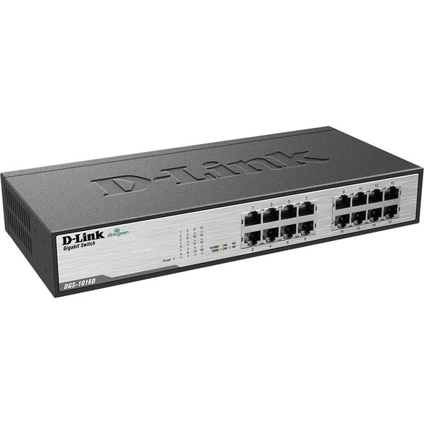 D-Link DGS-1016D 16-Port Gigabit Unmanaged Metal Desktop or Rackmount Switch Default Title