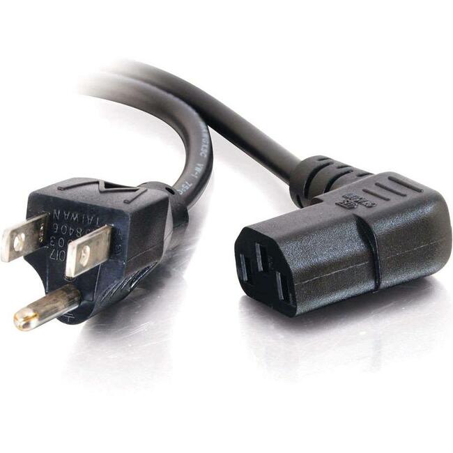 C2G 6ft 18 AWG Universal Right Angle Power Cord (NEMA 5-15P to IEC320C13R) Default Title