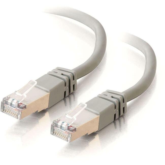 C2G-10ft Cat5e Molded Shielded (STP) Network Patch Cable - Gray