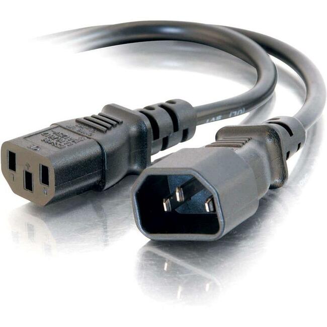 C2G 3ft Computer 18 AWG Power Cord Extension (IEC320C14 to IEC320C13)