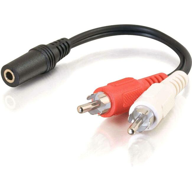 C2G 6in Value Series One 3.5mm Stereo Female To Two RCA Stereo Male Y-Cable Default Title