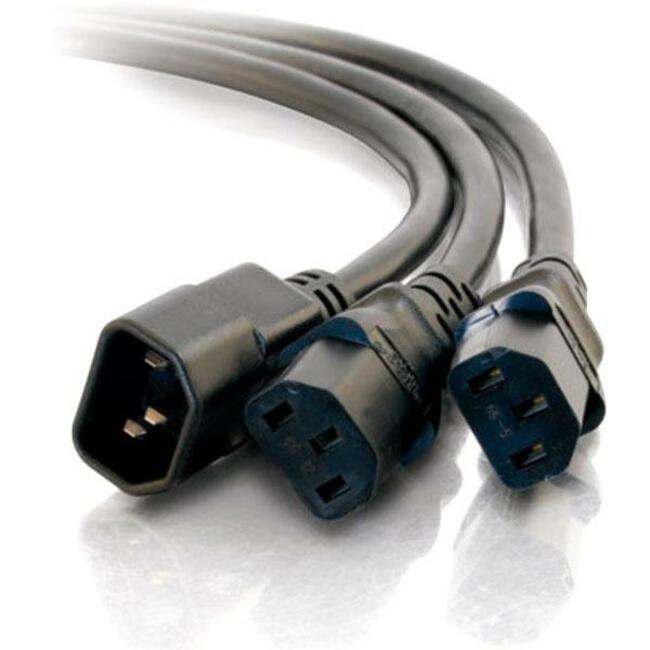 C2G 6ft 16 AWG 1-to-2 Power Cord Splitter (1 IEC320C14 to 2 IEC320C13)