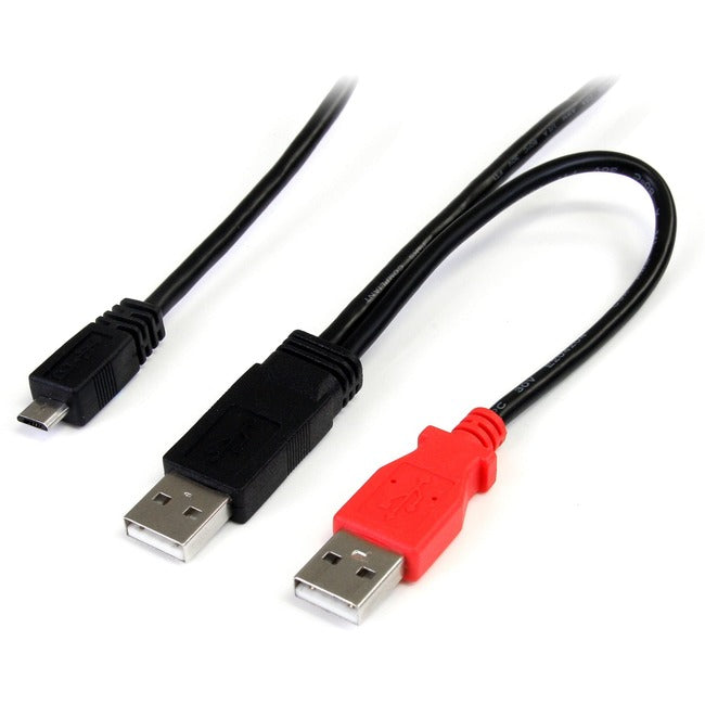 StarTech.com 1 Fuß USB-Y-Kabel für externe Festplatte – Dual USB A auf Micro B