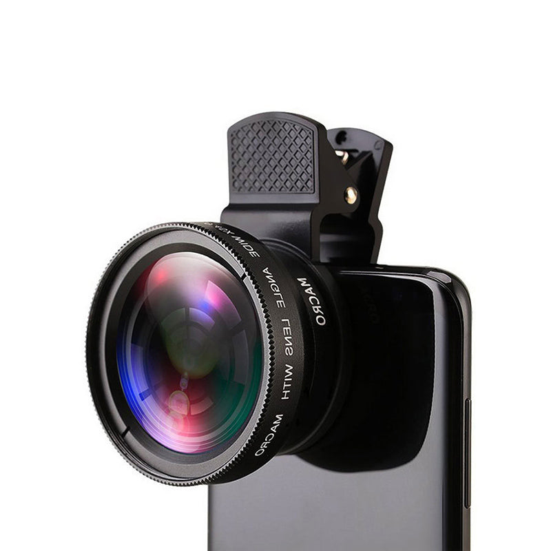 2 In 1 Mobile Phone Lens 0.45x Super Wide Angle 12.5x Macro HD Camera Lens For iPhone 12 11 8 7 6 XS Huawei Samsung