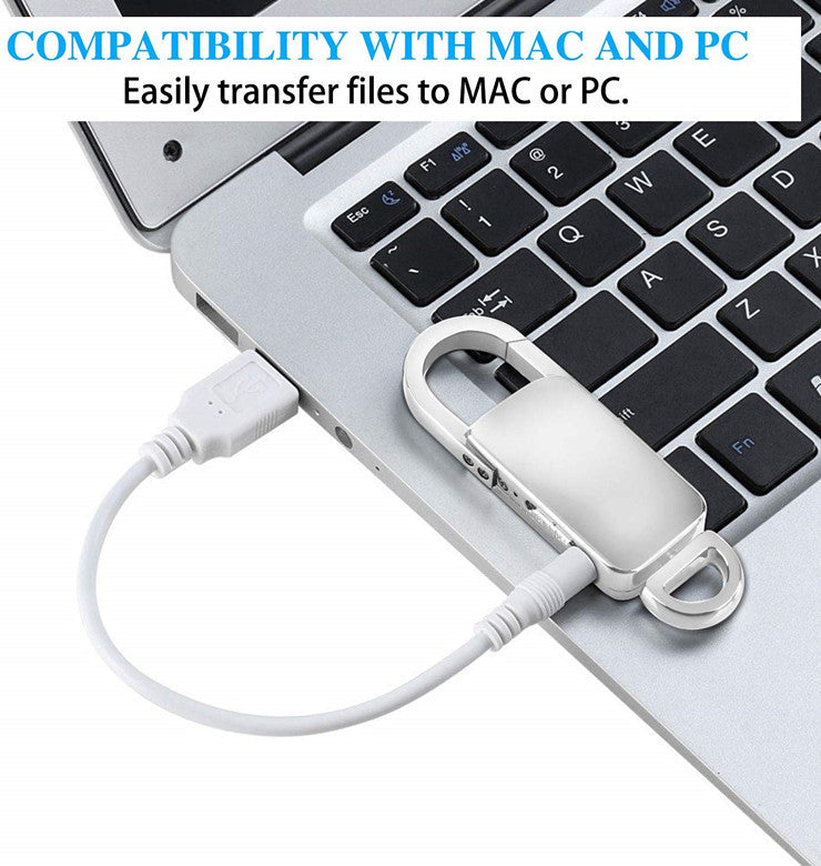 Mini Portable Keychain Voice Recorder MP4 AI Smart Professional High-definition Noise Reduction Remote Meeting Voice Recorder