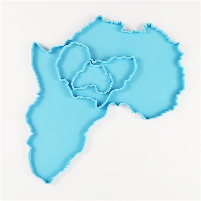 Africa Map Shape Coaster Cup Mat Pad Epoxy Resin Mold Keychain Pendants Silicone Mould DIY Crafts Jewelry Casting Tool