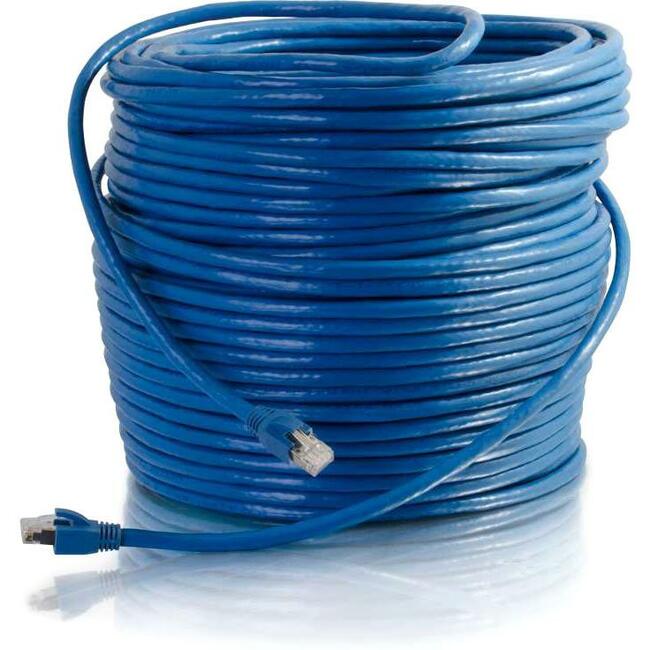 C2G 250 ft Cat6 Snagless Solid Shielded Network Patch Cable - Blue Default Title
