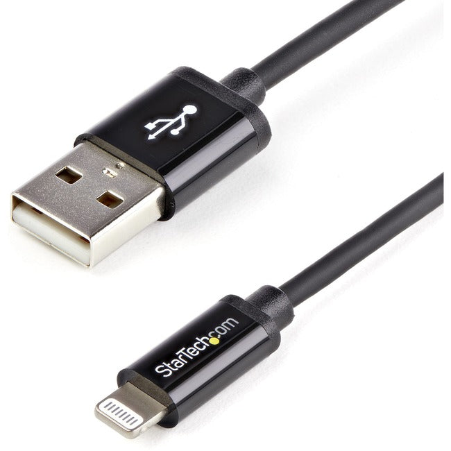 StarTech.com 1 m (3 Fuß) schwarzes Apple® 8-Pin-Lightning-Stecker-auf-USB-Kabel für iPhone/iPod/iPad