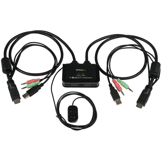 StarTech.com 2 Port USB HDMI Cable KVM Switch with Audio and Remote Switch - USB Powered Default Title