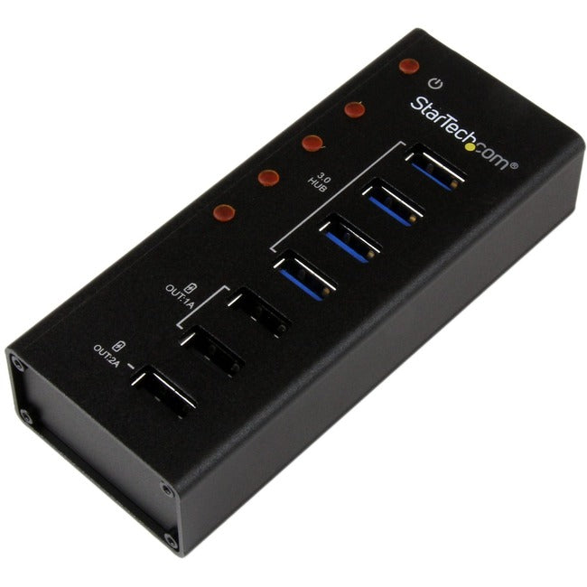 StarTech.com 4 Port USB 3.0 Hub plus 3 Dedicated USB Charging Ports (2 x 1A & 1 x 2A) - Wall Mountable Metal Enclosure Default Title