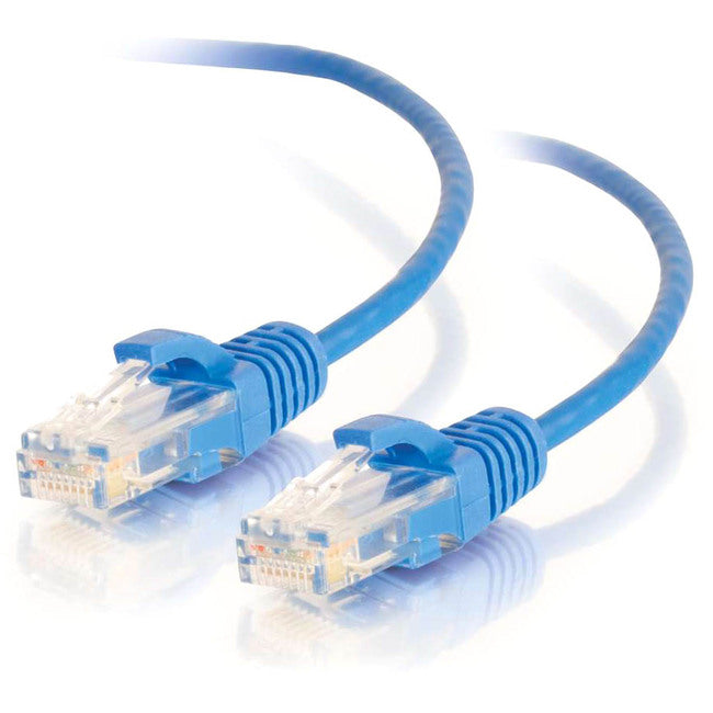 C2G 6in Cat6 Snagless Unshielded (UTP) Slim Network Patch Cable - Blue