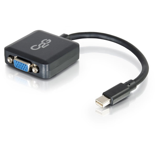 C2G 8in Mini DisplayPort to VGA Adapter-Thunderbolt to VGA Converter-M/F Black