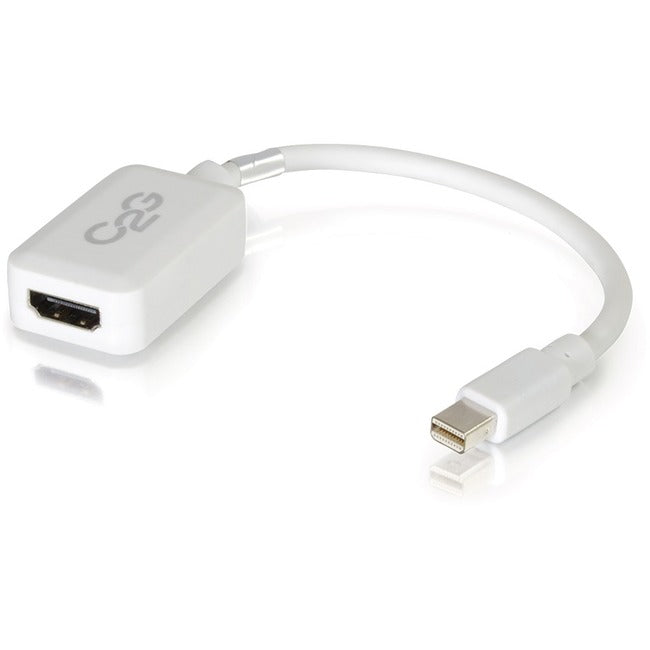 C2G 8in Mini DisplayPort to HDMI Adapter-Thunderbolt to HDMI Converter-White