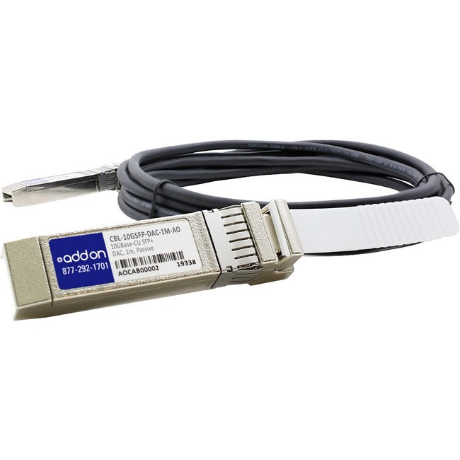 AddOn Dell Force10 CBL-10GSFP-DAC-1M kompatibles TAA-konformes 10GBase-CU SFP+ auf SFP+ Direct Attach Kabel (passives Twinax, 1 m)