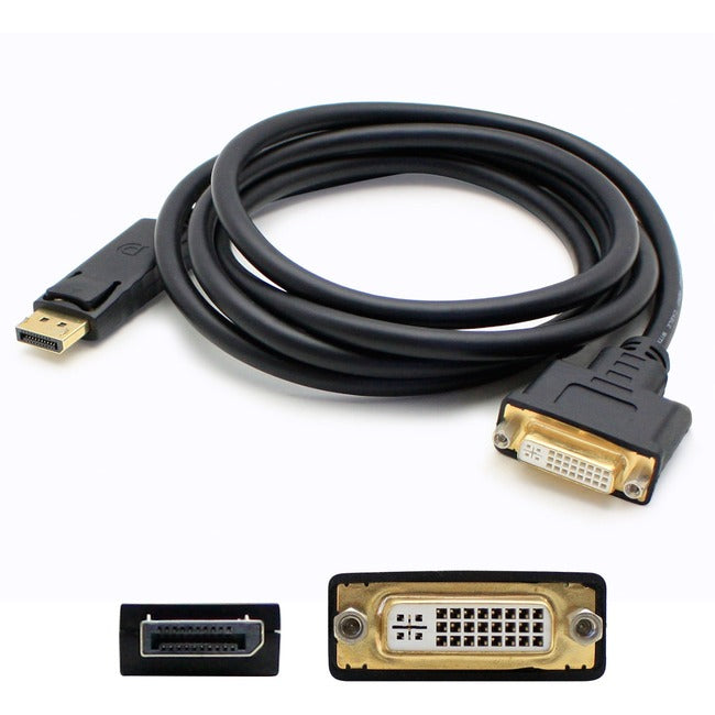 AddOn 5er-Pack 8-Zoll-Adapterkabel für DisplayPort-Stecker auf DVI-I-Buchse in Schwarz (DP++ erforderlich)