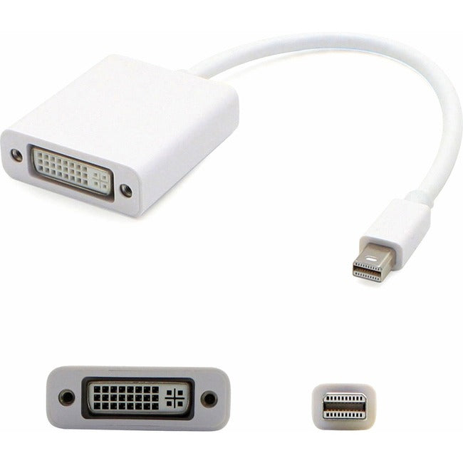 AddOn 8in Mini-DisplayPort Male to DVI-I Female White Adapter Cable