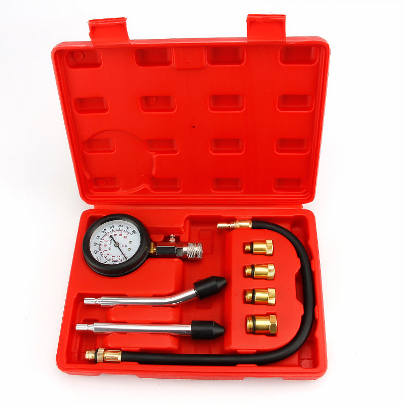 Gasoline Engine Compression Tester Auto Petrol Gas Engine Cylinder Automobile Pressure Gauge Tester with M10 M12 M14 M18 Adapter -
