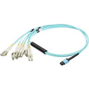 AddOn 1m MPO (Female) to 6xLC (Male) 12-strand Aqua OM3 Duplex Fiber Fanout Cable Default Title