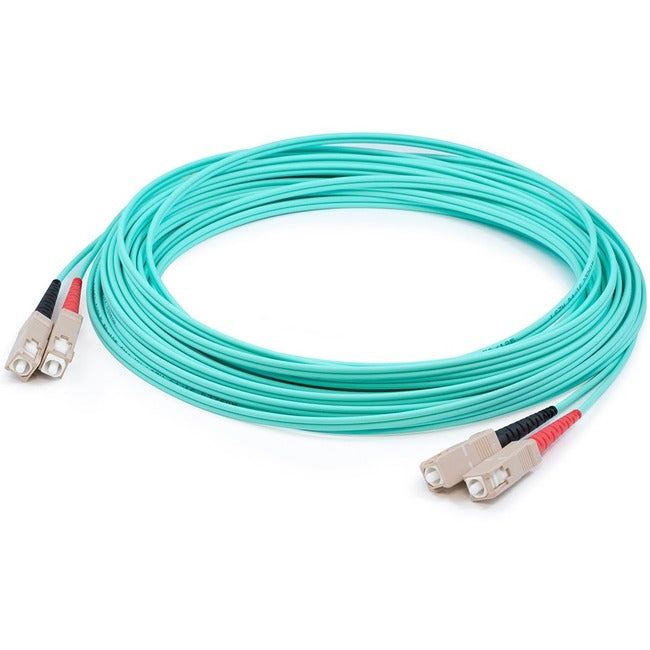 AddOn 5m SC (Male) to SC (Male) Aqua OM3 Duplex Fiber OFNR (Riser-Rated) Patch Cable