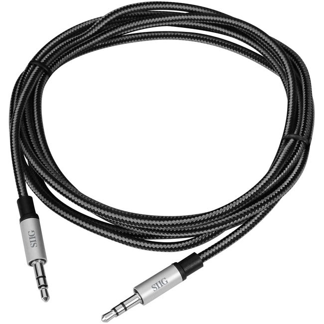 SIIG gewebtes, geflochtenes 3,5-mm-Stereo-Aux-Kabel (M/M) – 2 m