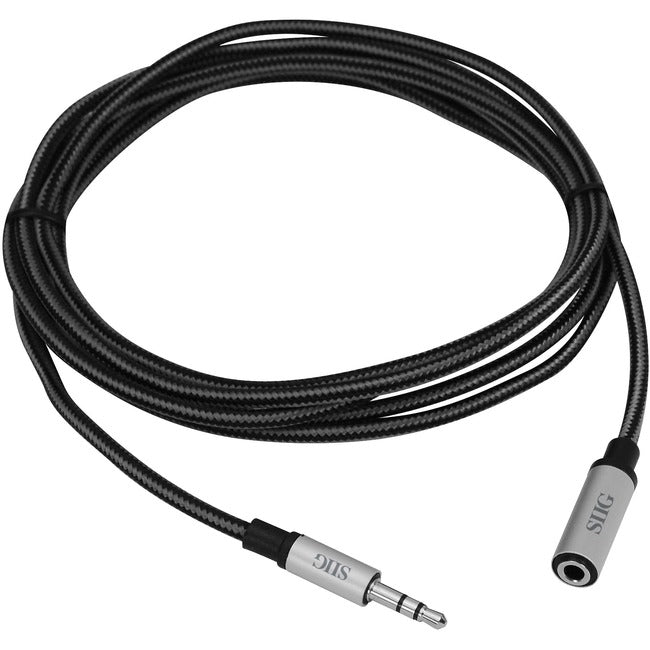 SIIG gewebtes, geflochtenes 3,5-mm-Stereo-Aux-Kabel (M/F) – 2 m