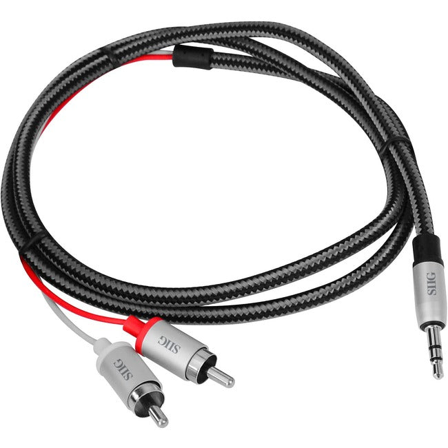 SIIG gewebtes, geflochtenes 3,5-mm-auf-RCA-Stereokabel (M/M) – 1 m