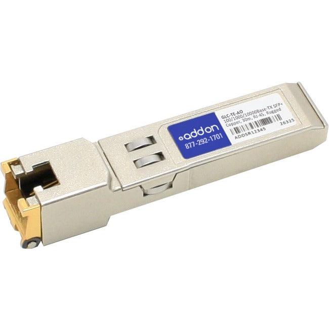 AddOn Cisco GLC-TE Compatible TAA Compliant 10/100/1000Base-TX SFP Transceiver (Copper, 100m, RJ-45, Rugged) Default Title
