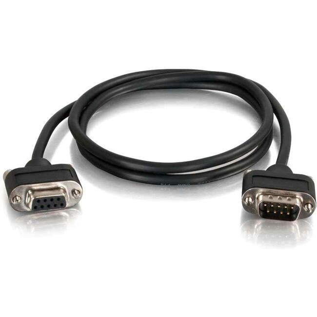 C2G 15ft Serial RS232 DB9 Cable with Low Profile Connectors M/F - In-Wall CMG-Rated