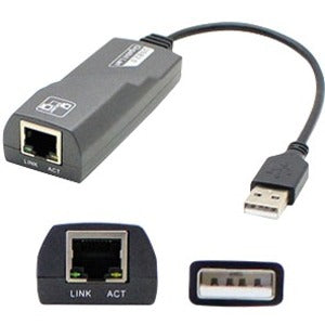 AddOn 8in Lenovo 0A36322 Compatible USB 3.0 (A) Male to RJ-45 Female Gray & Black Network Adapter Cable Default Title