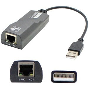 AddOn 8-Zoll-Lenovo 0A36322-kompatibles USB 3.0 (A)-Stecker auf RJ-45-Buchse, grau-schwarzes Netzwerkadapterkabel