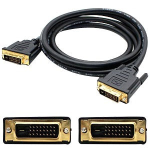 AddOn 6ft HP DC198A Compatible DVI-D Male to Male Black Cable Default Title