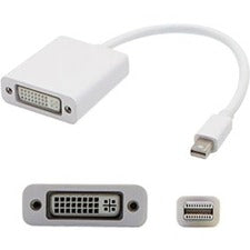 AddOn 5-Pack of 8in Apple MB570Z/B Compatible Mini-DisplayPort Male to DVI-I Female White Adapter Cables