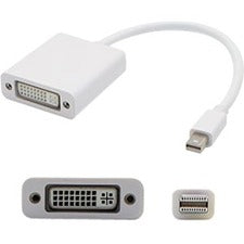 AddOn 8in Apple MB570Z/B Compatible Mini-DisplayPort Male to DVI-I Female White Adapter Cable