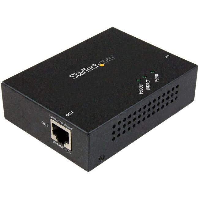 StarTech.com 1 Port Gigabit PoE+ Extender - 802.3at and 802.3af - 100 m (330 ft) - Power over Ethernet Extender - PoE Repeater Network Extender Default Title