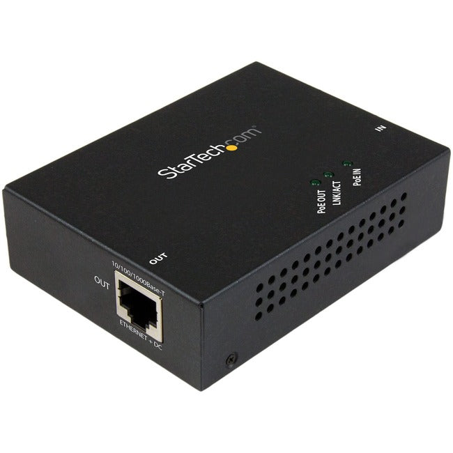 StarTech.com 1 Port Gigabit PoE+ Extender – 802.3at und 802.3af – 100 m (330 ft) – Power over Ethernet Extender – PoE Repeater Netzwerk Extender
