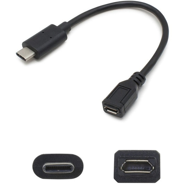AddOn 7in USB 3.1 (C) Male to Micro-USB 2.0 (B) Female Black Adapter Cable Default Title
