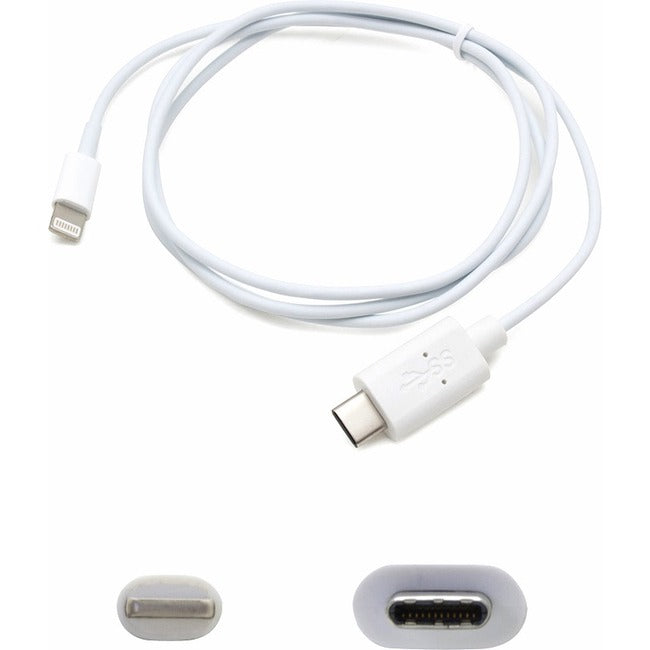 AddOn 5er-Pack mit 1 m langen weißen USB 3.1 (C)-Stecker-auf-Lightning-Stecker-Adapterkabeln